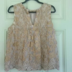 Moulinette Soeurs by Antheopolgie Size10 GOLD/ Cream. Lined